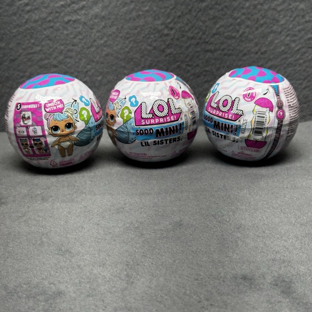 Sooo Mini! LOL Surprise Lil Sisters Doll, 3 Surprises Lot of 3 balls Bundle
